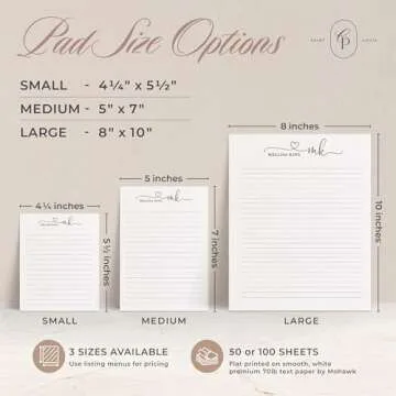 Custom Notepads with Heart Initials & Personalization