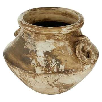Rustic Beige Decorative Ceramic Vase for Elegant Home Decor