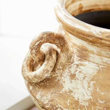 Rustic Beige Decorative Ceramic Vase for Elegant Home Decor