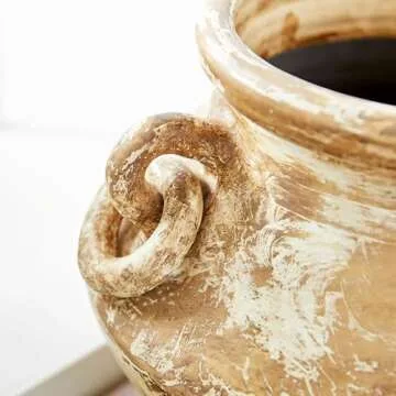 Rustic Beige Decorative Ceramic Vase for Elegant Home Decor