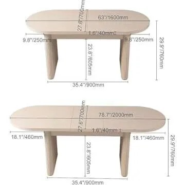Homary Oval Dining Table for 6 - Extendable 63"-79" (Whitewash)