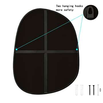 Asymmetrical Wall Mirror for Decor 27"*35", Modern Black Framed Wall Mirror for Living Room Bathroom Bedroom Entryway ELE-STOU-0063HEI