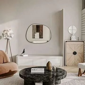 Asymmetrical Wall Mirror 27x35 for Stylish Home Decor