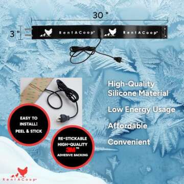 RentACoop Thermo Bucket Belt Heated Strap for 2-5Gal Bucket Chicken Waterers with 6ft Power Cord