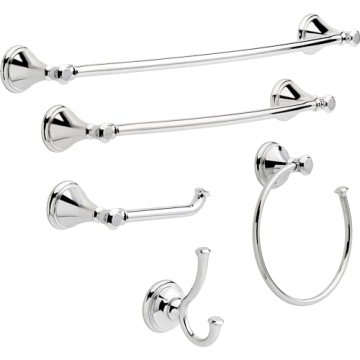 Delta Cassidy Double Towel Hook Polished Chrome Accessory