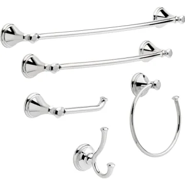Delta Cassidy Double Towel Hook Polished Chrome Accessory