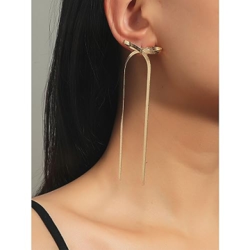 Elegant Gold Silver Bow Earrings for Women
