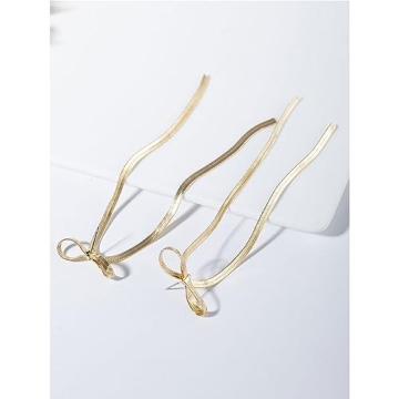 Elegant Gold Silver Bow Earrings for Women