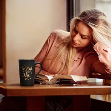 Maustic She Believed She Could So She Did Mug, Graduation Gifts for Her, Coffee Mugs for Women, Cong...