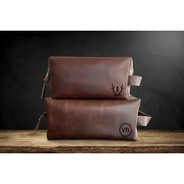 Personalized Leather Toiletry Bag For Men - Luxe Gift