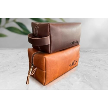 Personalized Leather Toiletry Bag For Men - Luxe Gift