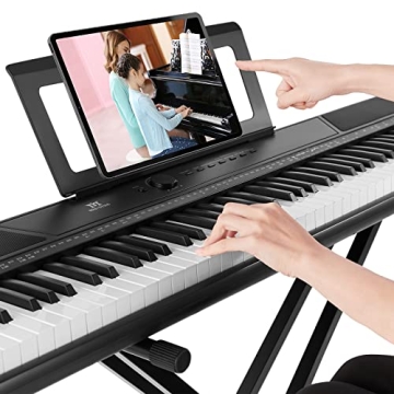 MUSTAR 88 Key Weighted Digital Piano with Stand & Pedal