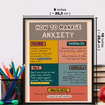 LOLUIS Mental Health Poster, Boho Therapy Tools Educational Supplies Art Print Classroom School Offi...