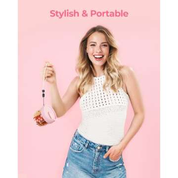 Cute Pill Dispenser with 7 Large Compartments, Portable Pill Bottle Organizer with Wide Opening for Easy Use, Anti-Mix Pill Organizer for Travel, BPA-Free Pill Container, Pink