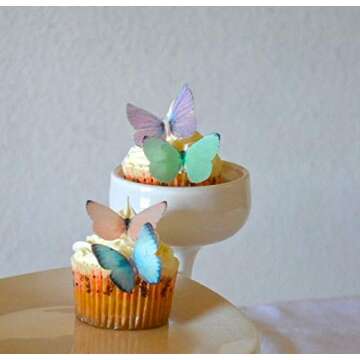 Sugar Robot Inc. Edible Butterflies Small Premium Crafted Made in the USA Cake and Cupcake Toppers, ...