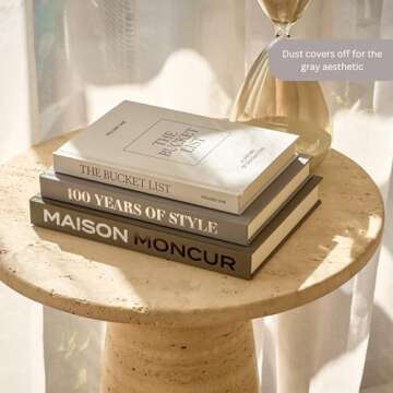 Moncur Home Decorative Coffee Table Books for Home Décor Accents Bookshelf Decor Mid Century Modern Fake Books For Decoration With Real Blank Pages Shelf Decor Aesthetic Removable Covers Set of 3
