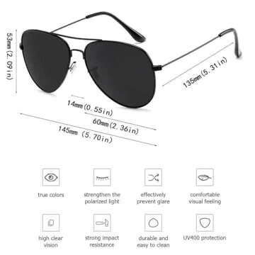 Buy Ziwanule Polarized Aviator Sunglasses for Men and Women