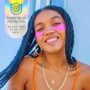 Under Eye Ultraviolet Protection UPF 50 - Sun Screen Silicone Patches For UV Protection & Face Sunscreen, Sun Face Patches For Sun Exposure, UV Shield Silicone Sun Block - UV-A 98.6% UV-B 99.8% - Sun Patch (1 Pack/4 Pairs) (1 Pack, Pink)