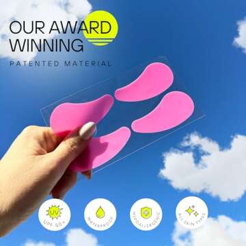 Under Eye Ultraviolet Protection UPF 50 - Sun Screen Silicone Patches For UV Protection & Face Sunscreen, Sun Face Patches For Sun Exposure, UV Shield Silicone Sun Block - UV-A 98.6% UV-B 99.8% - Sun Patch (1 Pack/4 Pairs) (1 Pack, Pink)