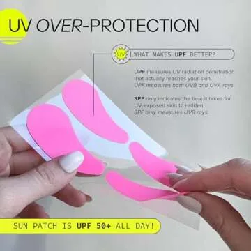 Under Eye Ultraviolet Protection UPF 50 - Sun Screen Silicone Patches For UV Protection & Face Sunscreen, Sun Face Patches For Sun Exposure, UV Shield Silicone Sun Block - UV-A 98.6% UV-B 99.8% - Sun Patch (1 Pack/4 Pairs) (1 Pack, Pink)