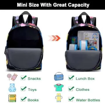 Accmor Toddler Harness Backpack Leash, 2 Pack Cute Dinosaur Kids Backpacks with Anti Lost Wrist Link, Mini Child Backpack Leashes Tether Rein for Baby Boys to Zoo Outdoor Travel