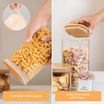 50 oz Glass Storage Jars with Airtight Bamboo Lid