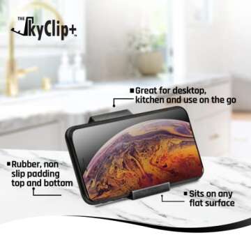 SkyClip+ Phone Holder - Travel-Friendly and Versatile