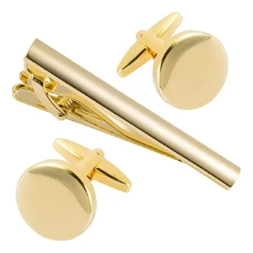 GWD Cufflinks and Tie Clip Set for Men - Elegant Personalised Gift Ideal for Weddings and Father's D...
