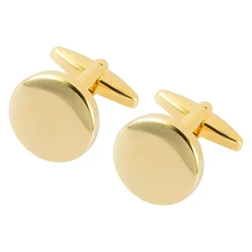 GWD Gold Cufflinks and Tie Clip Set for Men Wedding Gift