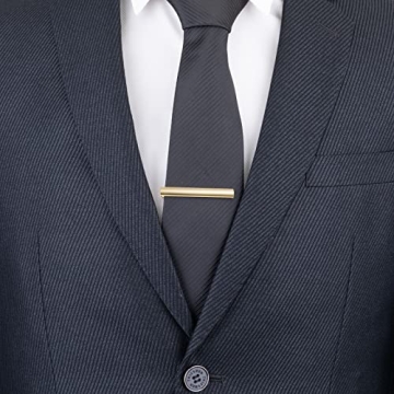 GWD Gold Cufflinks and Tie Clip Set for Men Wedding Gift