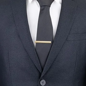 GWD Gold Cufflinks and Tie Clip Set for Men Wedding Gift