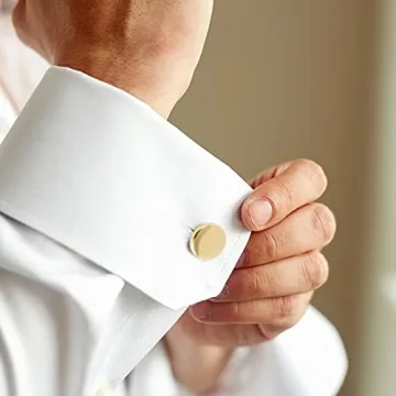 GWD Gold Cufflinks and Tie Clip Set for Men Wedding Gift