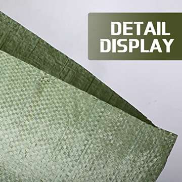 Shappy 100 Pieces Empty Sandbag Heavy Duty Flooding Outdoor Woven Polypropylene Sand Bags with Solid Ties for UV Protection Emergency Situation Roadblock Building Construction, 26 x 14 Inches (Green)