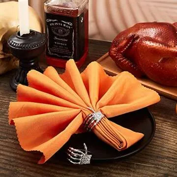 12 Pcs Skeleton Hand Napkin Rings for Halloween Parties