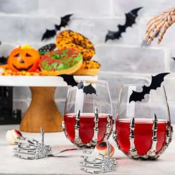 12 Pcs Skeleton Hand Napkin Rings for Halloween Parties