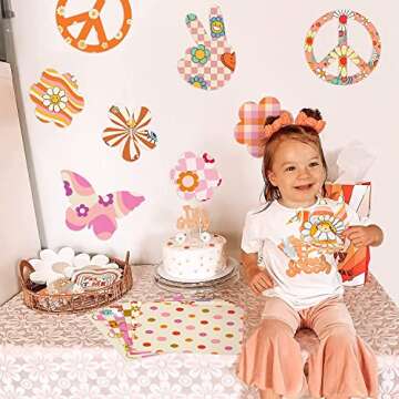 Haooryx 60pcs Groovy Hippie Pattern Paper Retro Boho Rainbow Scrapbook Specialty Paper 11 Inch Double Sided Retro Floral Decorative Paper Giftwrap Decor