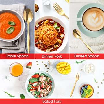 Gold Silverware Set for 6 - 30 Piece Stainless Steel Flatware