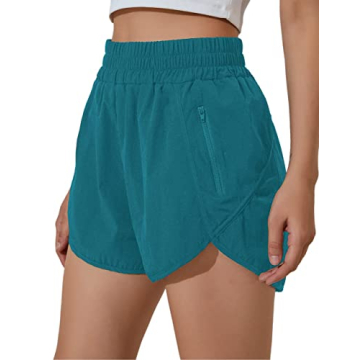 BMJL Women's Running Shorts Elastic High Waisted Shorts Pocket Sporty Workout Shorts Quick Dry Athle...