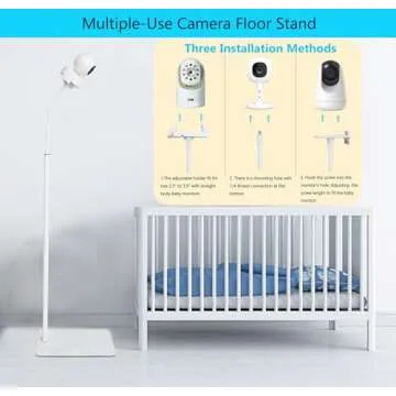 GUCHO Baby Monitor Mount Floor Stand Holder Compatible with Infant Optics DXR-8 Pro,Hello Baby HB65T/HB30,Nanit Pro,UKSUP,Vtech,Owlet Cam 1 Baby Monitor, Adjustable Universal Baby Monitor Mount