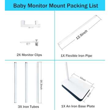 GUCHO Baby Monitor Mount Floor Stand Holder Compatible with Infant Optics DXR-8 Pro,Hello Baby HB65T/HB30,Nanit Pro,UKSUP,Vtech,Owlet Cam 1 Baby Monitor, Adjustable Universal Baby Monitor Mount