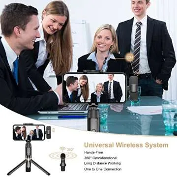 HMKCH Wireless Lavalier Microphone for iPhone iPad, Plug-Play Wireless Mic for Recording, Live Streaming, YouTube, TikTok, Facebook, Noise Reduction/No APP & Bluetooth Needed