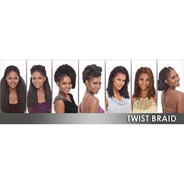 6 PACKS/LOT FreeTress Equal Synthetic Hair Braids Marley Braid (Jamaican Twist Braid) (1B)