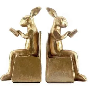 Bellaa Rabbit Bookends for Reading Enthusiasts and Decor
