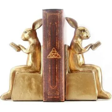 Bellaa Rabbit Bookends for Reading Enthusiasts and Decor