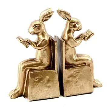 Bellaa Rabbit Bookends for Reading Enthusiasts and Decor