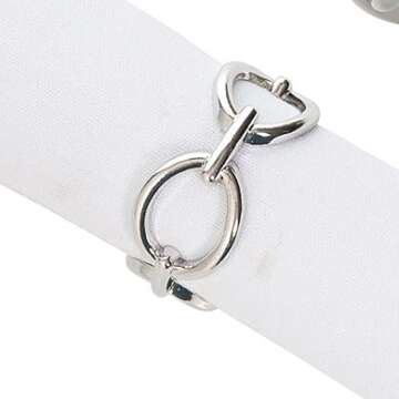 C&F Home Silver Chain Link Napkin Ring Set of 4