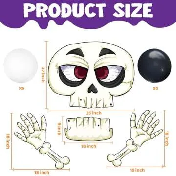 JOYIN Halloween Trunk or Treat Car Decorations Kit with Skeleton Design, Car Archway Garage Decoration a Set of Skeleton Paper Board Balloons and Tinsel Streamer Garland Halloween Decorations Outside