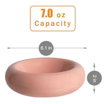 KTLECL 6.1 Inch Cat Bowls, 7 oz Ceramic Cat Food Bowl, Whisker Fatigue Relief Cat Bowl, Anti-Vomitin...