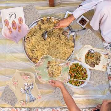 Elegant Disposable Paper Plates for Eid – 96 PCs