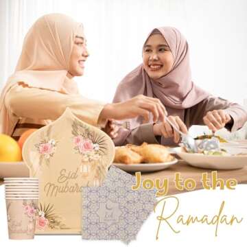 Elegant Disposable Paper Plates for Eid – 96 PCs